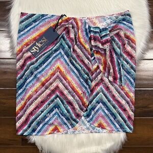 Stylest System Women's Size 1 US XS / S / M‎ Rainbow Lace Swim Sarong Cover Up